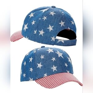 American Flag Style Baseball Unbranded OSFM Hat Cap Red White Blue
